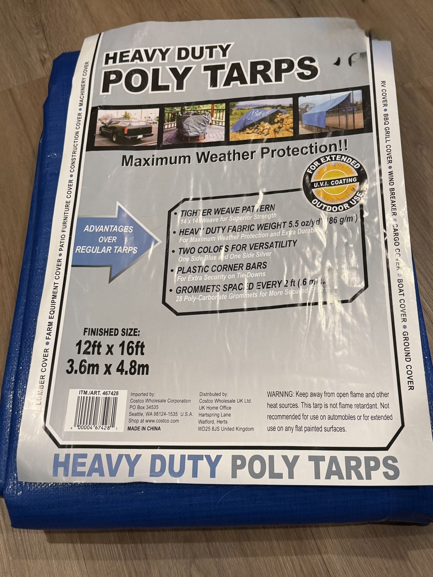 Heavy Duty Poly Tarp 12’ X 16’ New