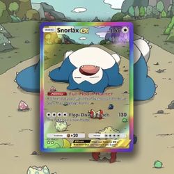 ✨ Snorlax EX Holographic Card | Pastoral Slumber Art | Luxury Collectible