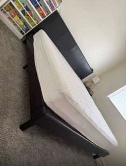 Leather king size bed frame