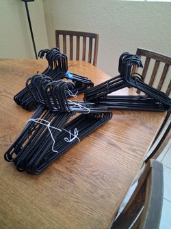 Black plastic hangers