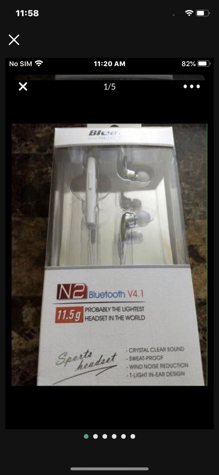 Bluedio N2 Bluetooth Wireless Sweat proof Sports Headset Earbuds neckband NEW