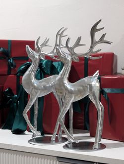 Metal Christmas Deers 16"