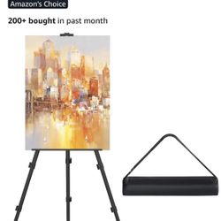 Art Painting Tripod Easel Stand - Portable Adjustable Display Artist Metal Easel with 1 Bag