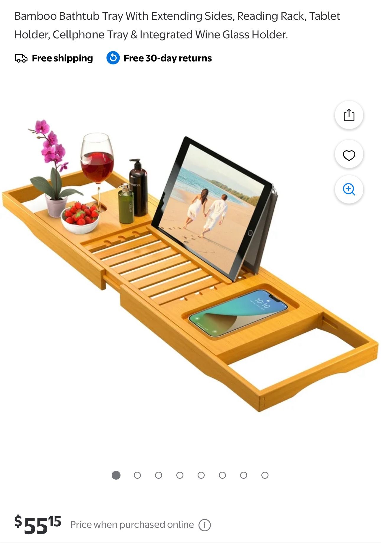 Bathtub Caddy 100% Bamboo