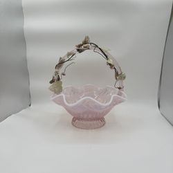 Rare Glass Decorative Basket