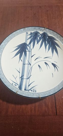 Blue and White Bamboo Decorative Plate
