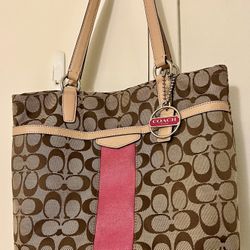 COACH Signature Stripe Tote. 