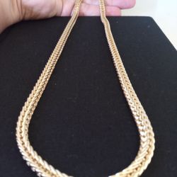 Gold 18k Plated Box Necklace Chain.