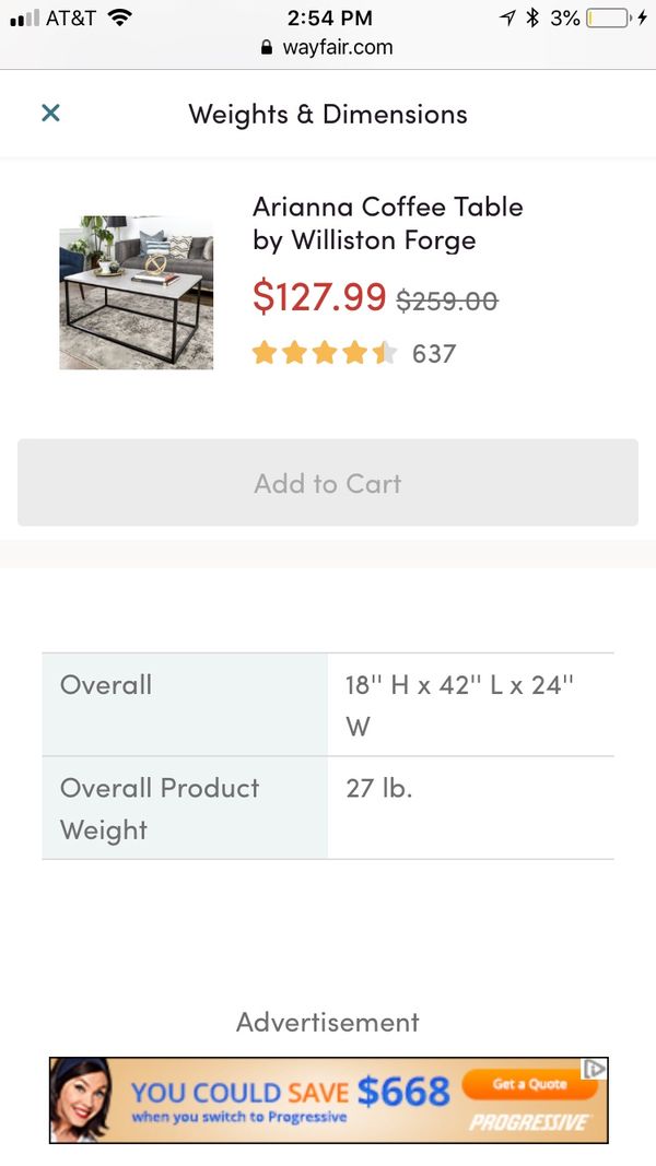 Concrete Coffee Table For In Miami Beach Fl Offerup