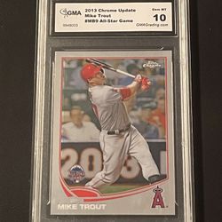 Topps Chrome Angels Mike Trout Graded 10 Baseball Card 