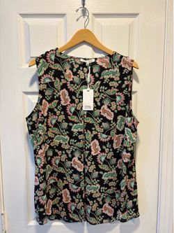 Brand New Rose + Olive Floral Sleeveless Top Woman’s Size 1X NWT - Simi Valley