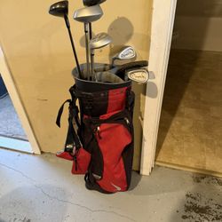 Miisc. Golf clubs and bag