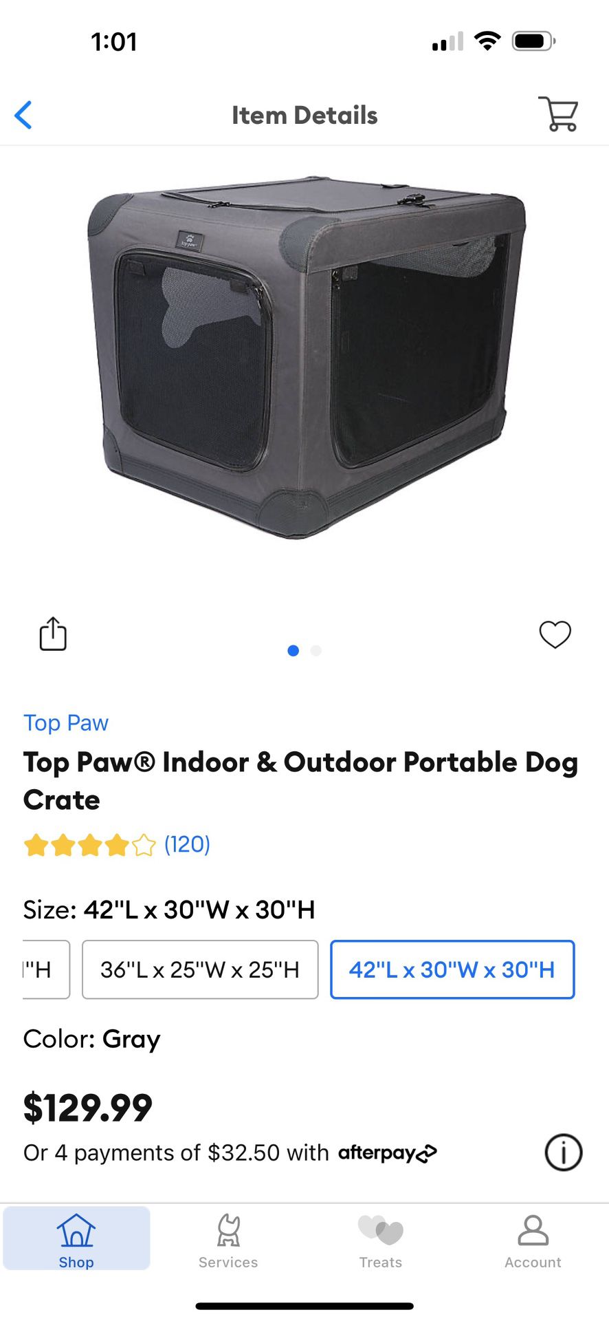 Top Paw  XL Collapsing Portable Dog Crate