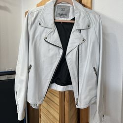 White Handcrafted Genuine Italian Leather Jacket