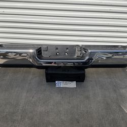2019 2025 DODGE RAM 2500 REAR BUMPER CHROME W/ STEP & PARK ASSIST OEM