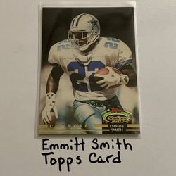 Emmitt Smith Dallas Cowboys Hall of Fame RB Topps Card. 