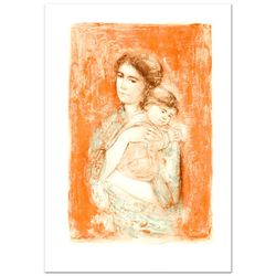Edna Hibel (1917-2014), "Leona and Baby" Hand Signed Limited Edition Lithograph with COA.