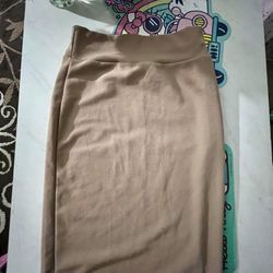 Beige Midi Skirt