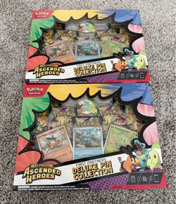 Pokémon Mega Evolution Ascended Heroes Deluxe Pin Collection NEW x2