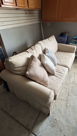 Pottery Barn slipcovered couch