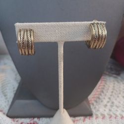 Gold Tone Clip On Earrings.