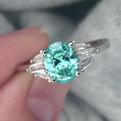 Paraiba Tourmaline Ring 925 Sz 5 Or 8