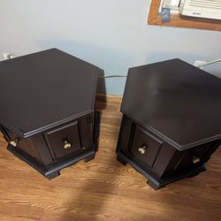 REAL WOOD Fancy Looking Octagon End Tables Matching