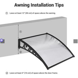 Door & Window Poly Awning Canopy 40"x40" 3 Piece. 