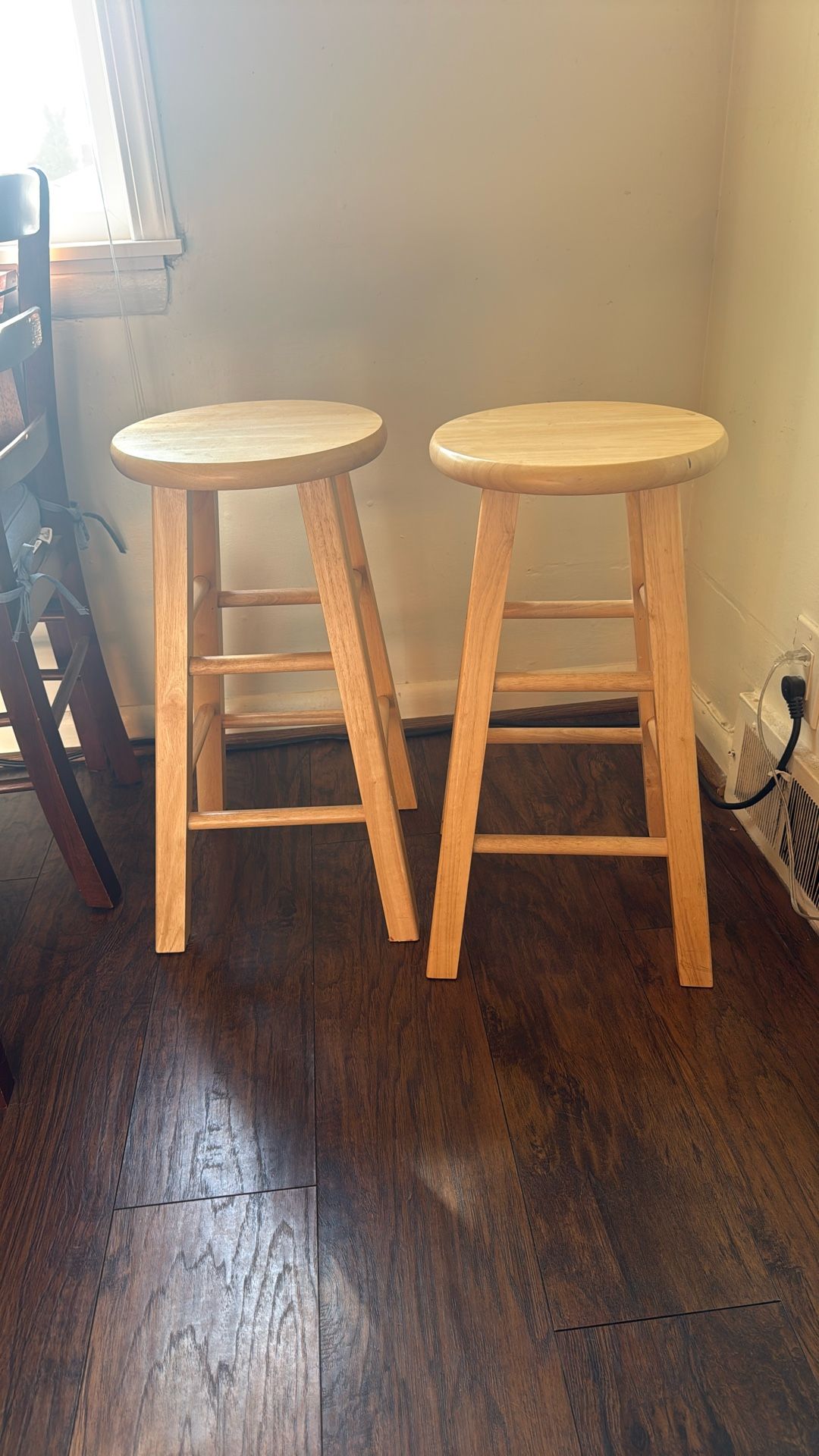 Wooden Bar Stools - 24.5” Tall