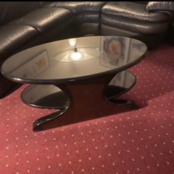 high quality cutom made high gloss finished polished wood coffee table - furniture art deco