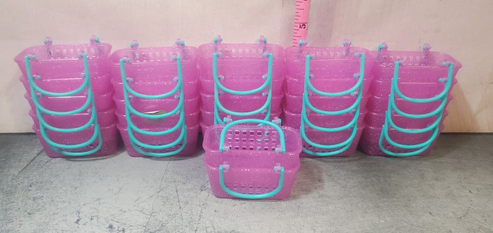 @CHV. BIG Lot Of 27 Shopkins Glitter Glittery Toy Baskets Arts And Crafts