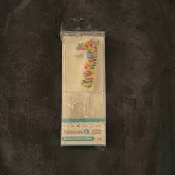 New In Package Celebrate It Number 1 Glitter Dot Candle Party Decoration Birthday Cake Celebration