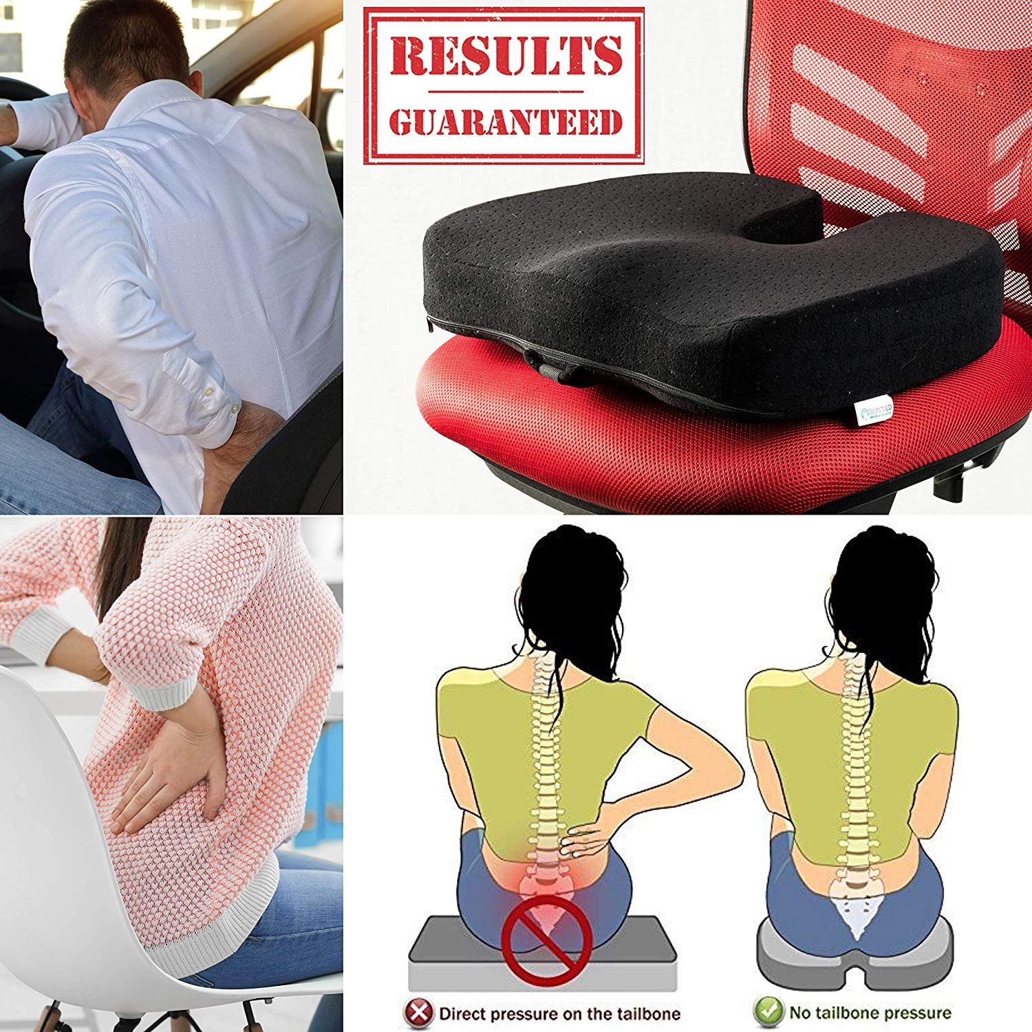 Seat Cushion for Office Chair Will Not Flatten -Orthopedic Memory Foam