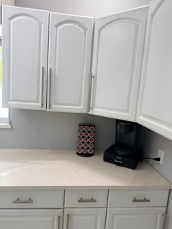 Kitchen Cabinets & Drawers, solid wood, sleek white, selling as bulk. First come😊