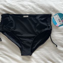 NEW w Tags: Swimsuit Bikini Ruched Side Tie Swim Bottoms Tummy Control - Size 18