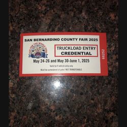 San Bernardino County Fair Truckload Ticket