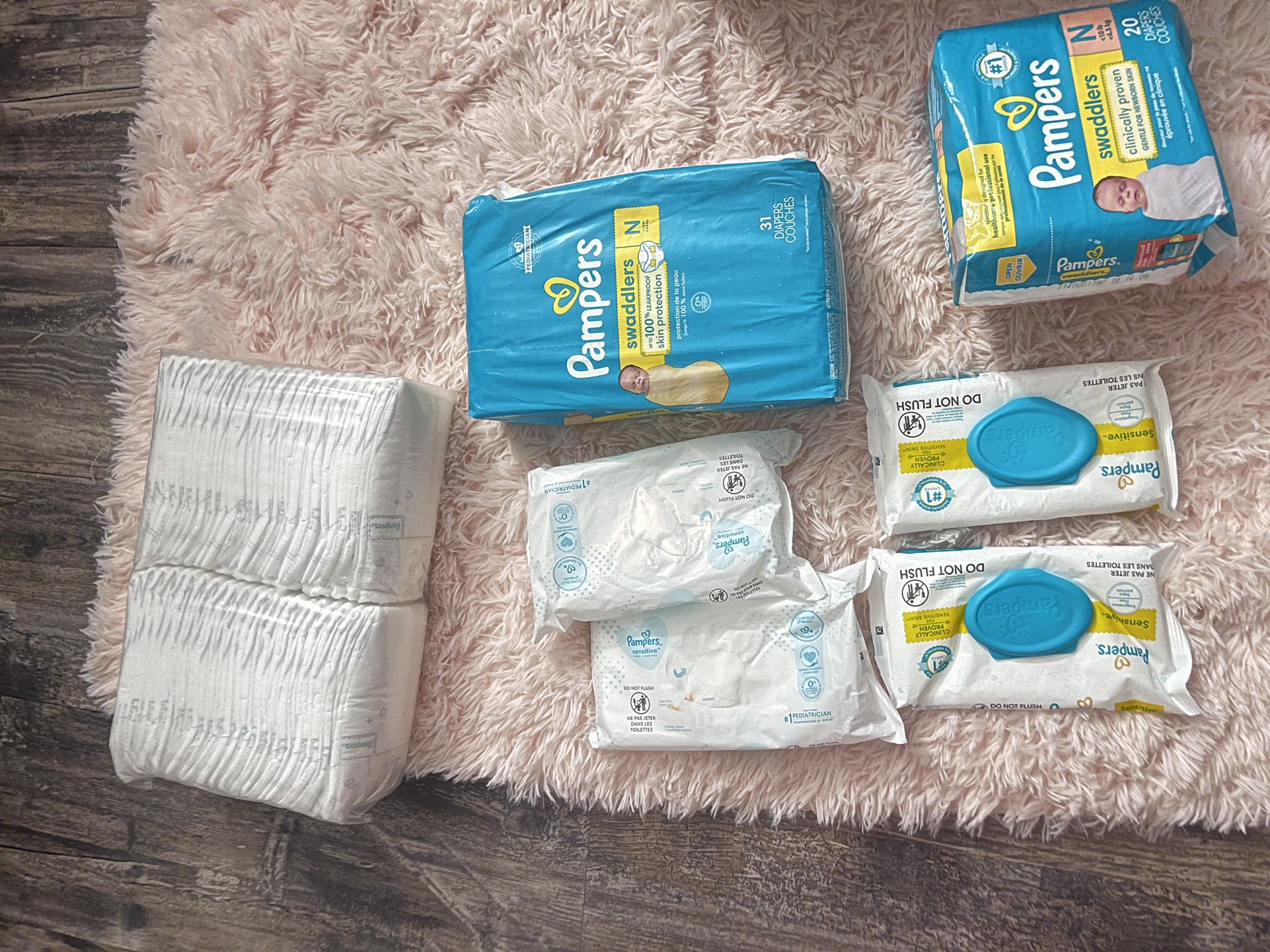 Pampers wipes and dippers 