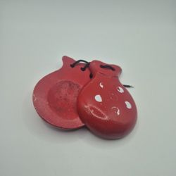 Spanish Flamenco Castanets Wood Red Hand Set