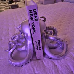 Silver Octopus Book Ends (Or Table Statue)