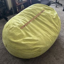 Giant Lime Green Suede Memory Foam Bean Bag XXL