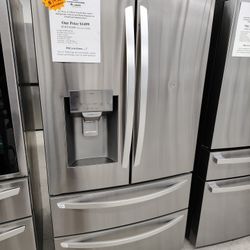 $1450(MSRP$3499, Save $2049) LG French 4 Door Refrigerator With Door Cooling and ThinQ Technology 