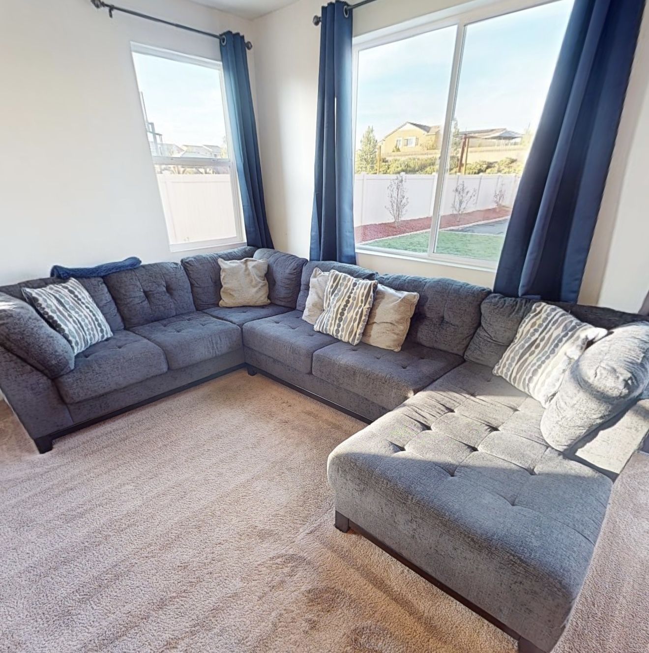 12 Ft X 8 Ft Sectional Sofa (blue/grey)