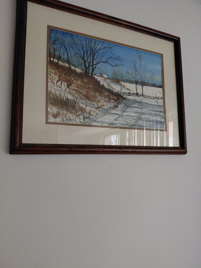Winter Scenic Framed Print 29x23--$20