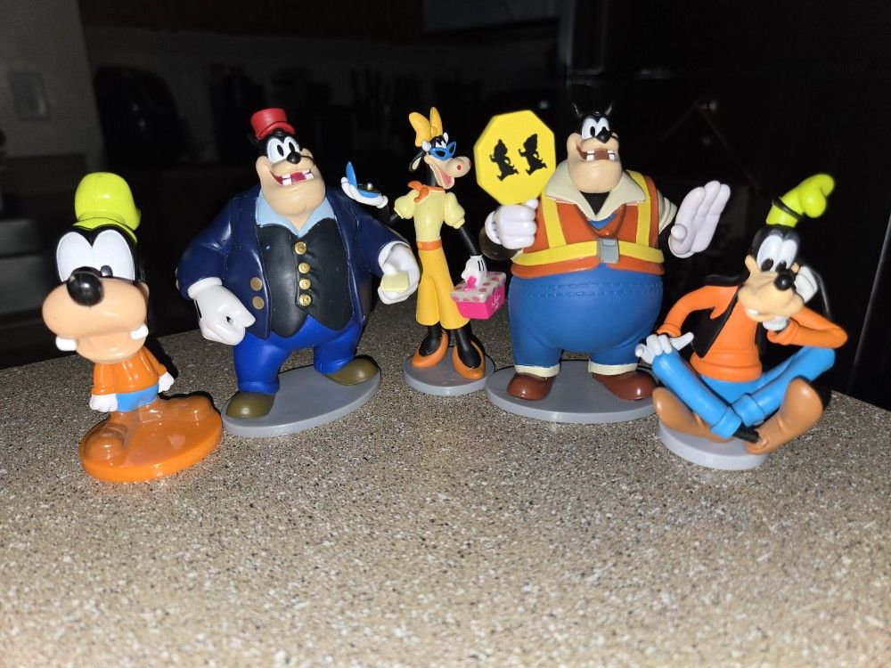 Disney Cake Toppers Goofy Railroad Pete Safety Patrol Pete Clarabelle Cow