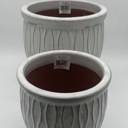 Home Depot 13" + 9.4" Corriente Fishbowl Planters In White