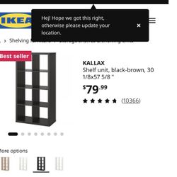Ikea Kallax Shelves (2x2, 2x4, Drawers)