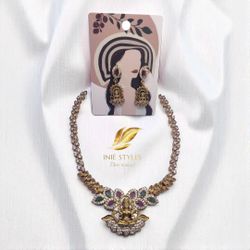 Traditional Indian Temple Jewelry Set 