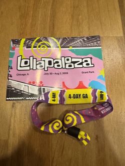 2026 Lollapalooza 4-Day GA Wristband