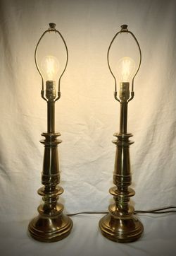 Pair Of Vintage Stiffel Lamps With Original Shades