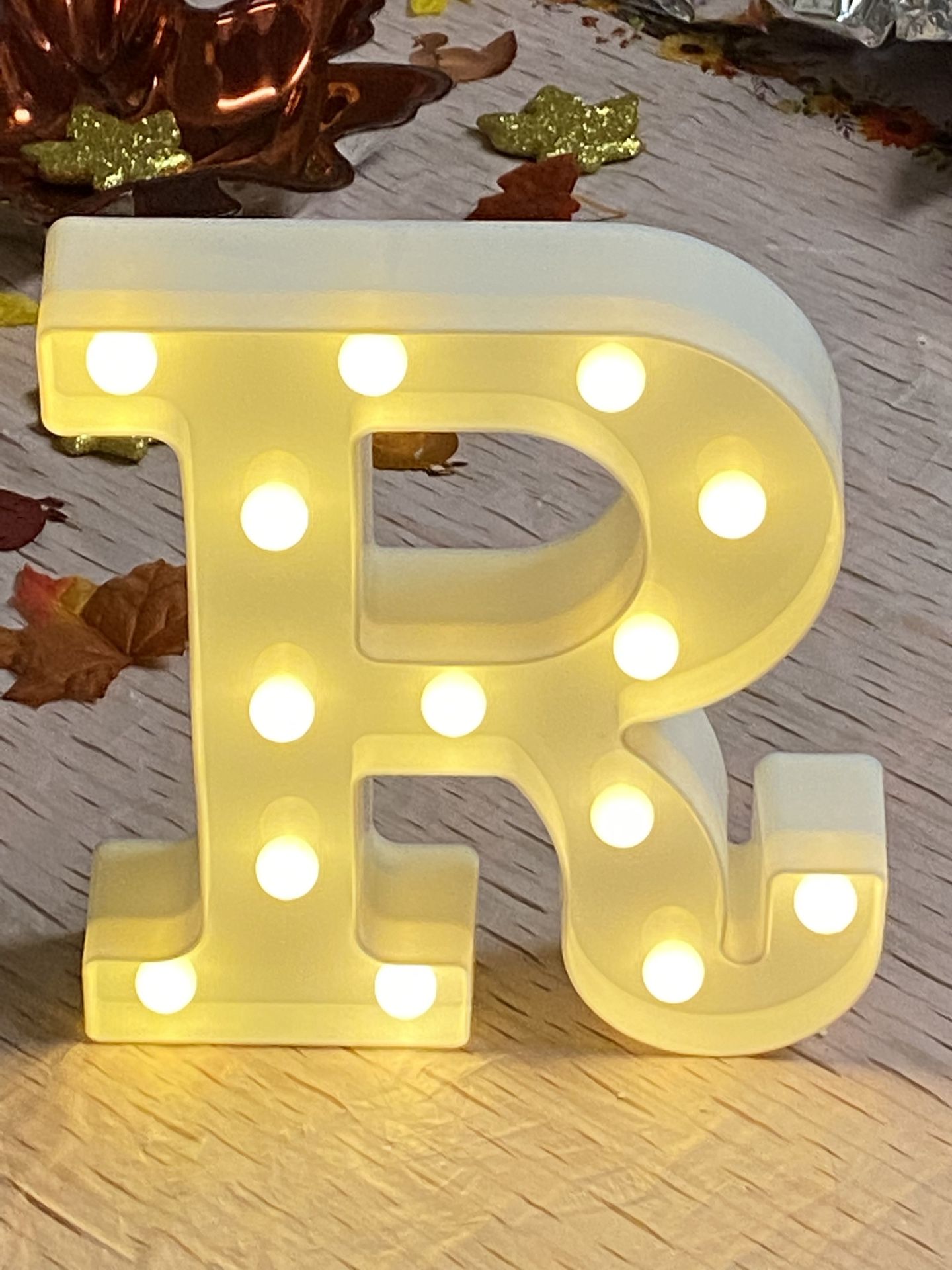 LED Marquee Lights Sign - Big Lights Letters “R” for Party, Birthday, Bar, or Any Occasion. Warm White, Battery Powered
